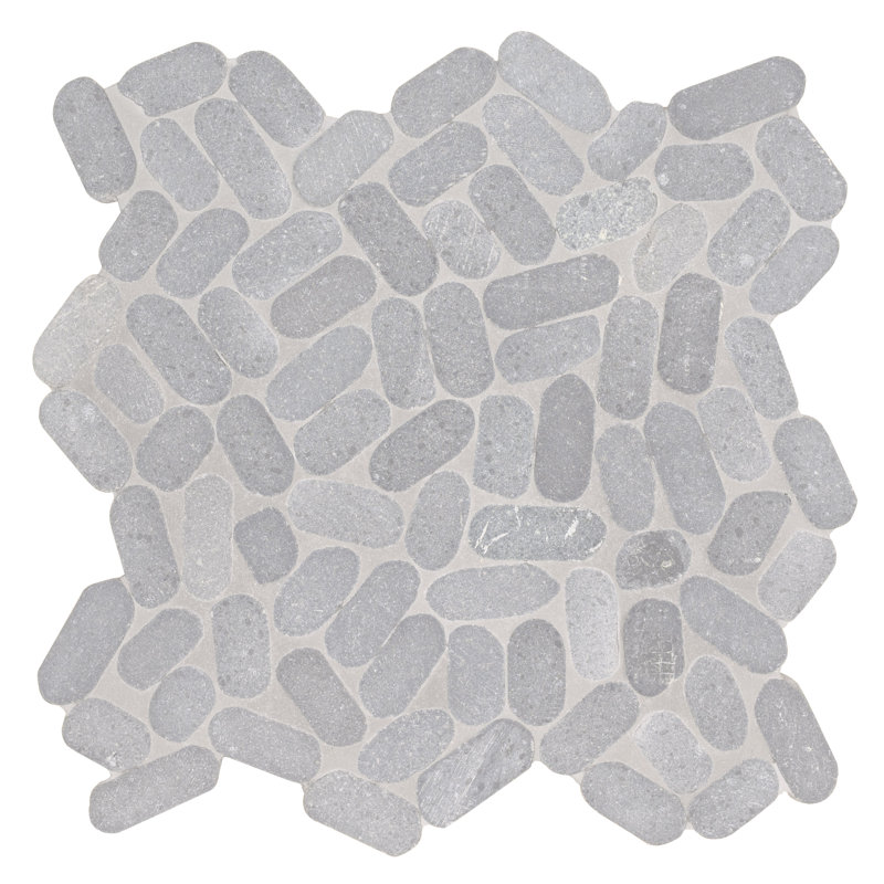 Marvella Pebble 12 in. x 12 in. Natural stone Mosaic Floor and Wall Tile, Ember Cut