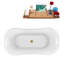 Baignoire de trempage sur pattes 68 "avec drain, pattes et plateau en bambou 68" Streamline-776150310-776150332