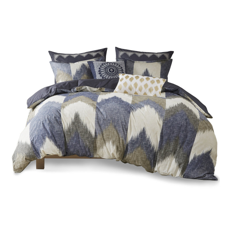 3 Piece Duvet Cover Mini Set, Blue, King/California King Duvet Cover + 2 Euro Shams
