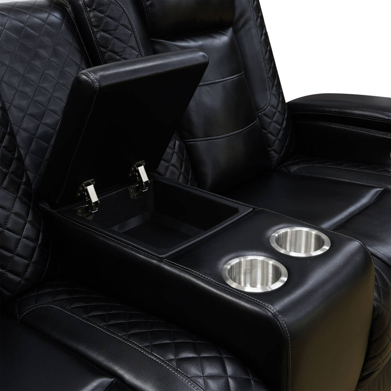Causeuse inclinable électrique 71,6 po, Noir