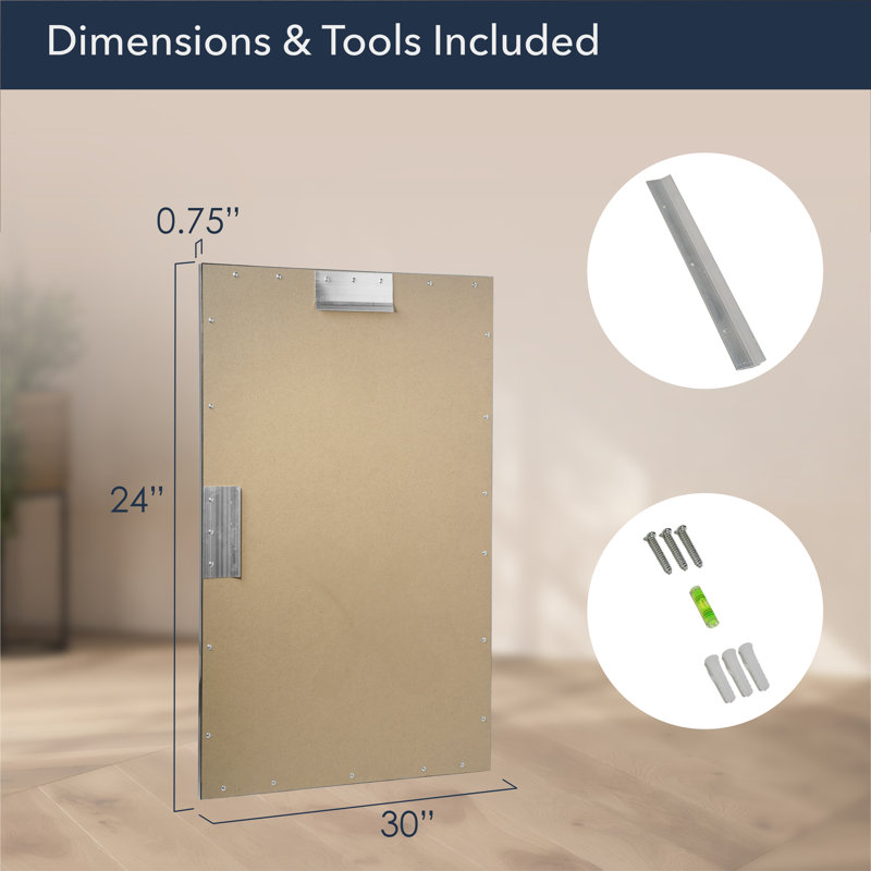 Mair Metal Flat Mirror, Brush Nickel