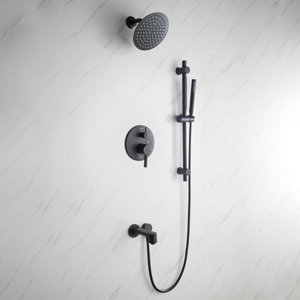 Luviah 1-Spray Tub and Shower Faucet Combo with Round Showerhead and Handheld Shower