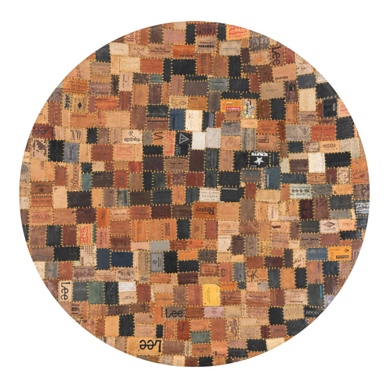 Tapis en cuir Gloria Jean, Rond 4 pi 1 po