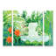 Ensemble de 3 panneaux d'art mural - Rainforest Key and Sea, art mural sur toile pour le salon, la chambre à coucher ou le bureau 
