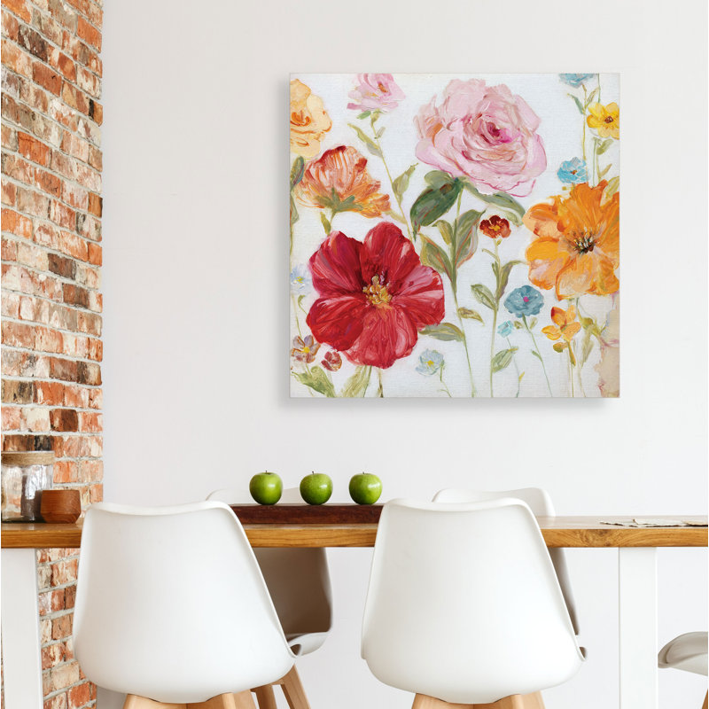 « wildflower fantaisie ii », peinture sur toile tendue, H 10 po x l 10 po x P 1,5 po