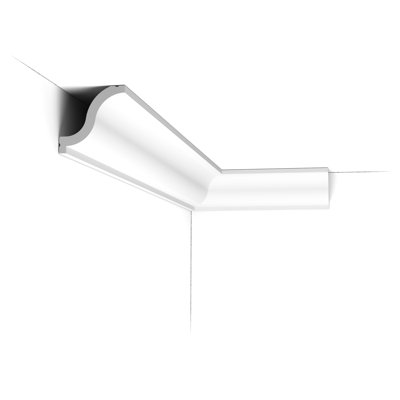 2-3/16 in x 2-3/16 in x 78-3/4 in Primed White Plain Polystyrene Crown Moulding