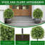 2Pcs Artificial Topiary Ball Tree, UV Resistant Artificial Outdoor Shrubs with Ground Stakes,Decorative Evergreen Fake Topiary Bushes Plant for Indoor Outdoor Patio Garden Yard Home Decor