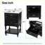 Meuble-lavabo rétro 20 po avec lavabo en céramique, armoire de rangement avec tablette ouverte et 2 tiroirs-129770147