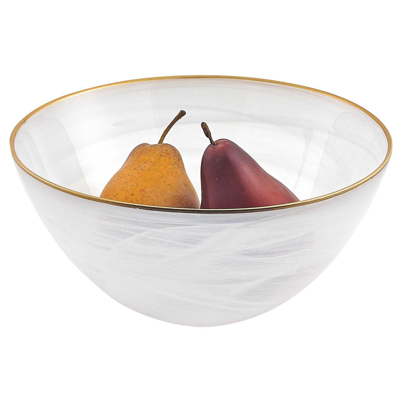 Bol à fruits Deanne Alabaster, Or, H 3 po x l 17 po x P 17 po
