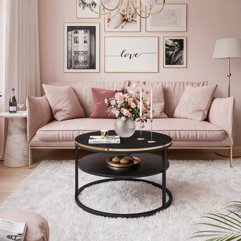 Coffee Table with Storage, Black