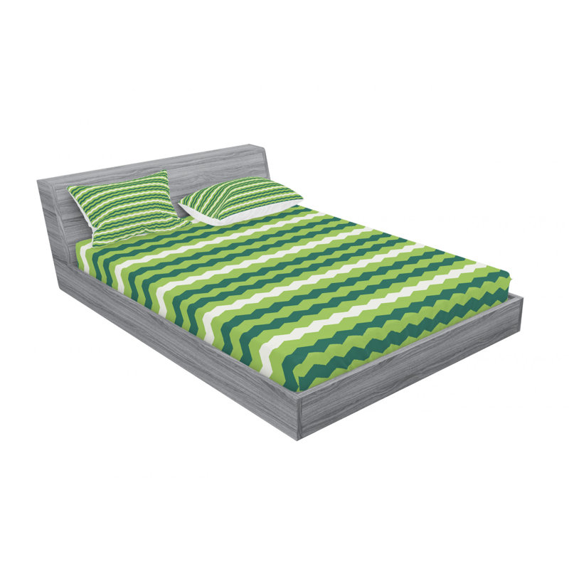 Queen Multicolor Microfiber Striped Bedding Set