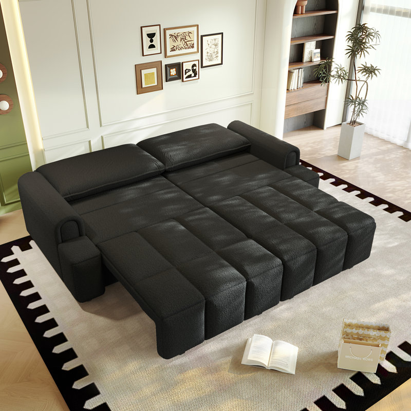 Canapé confortable en tissu 4 places, Noir