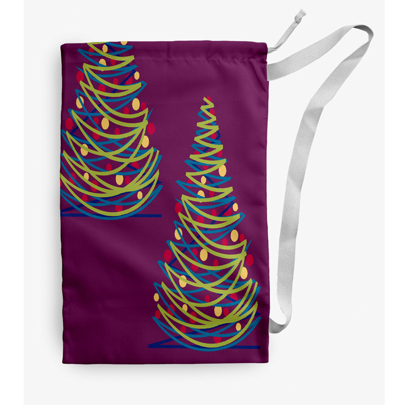 Fabric Laundry Bag with Handles, Purple, Small (29" H x 18" W)