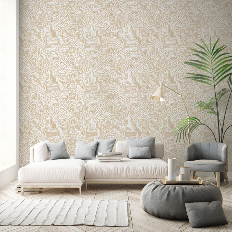 Bayer 16.5' L x 20.5" W Peel and Stick Wallpaper Roll, Beige
