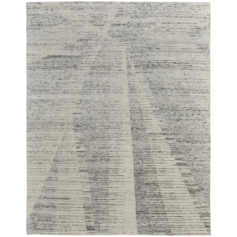 Brighton Modern Abstract, Area Rug, Square 1'6", Gray/Ivory