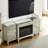 W 57" X D 15 " X H 25.6" Flash Silver Combination Tv Fireplace Cabinet