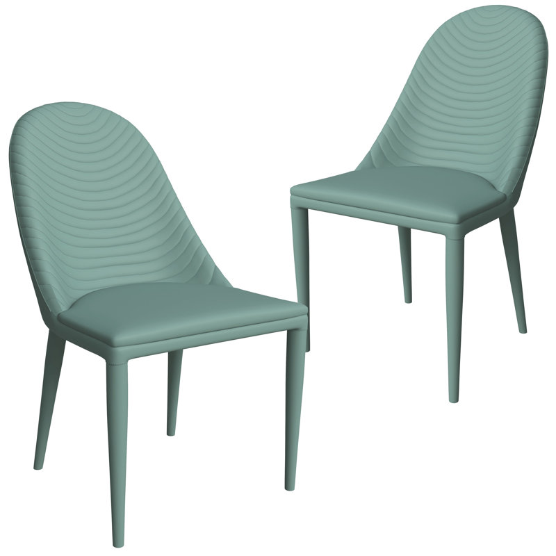 Ensemble de 4 chaises de salle à manger Driskill, 2, Vert, Vert