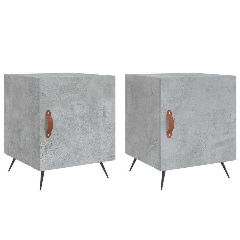 Arnardo 40cm W Manufactured Wood Bedside Table, Concrete Grey
