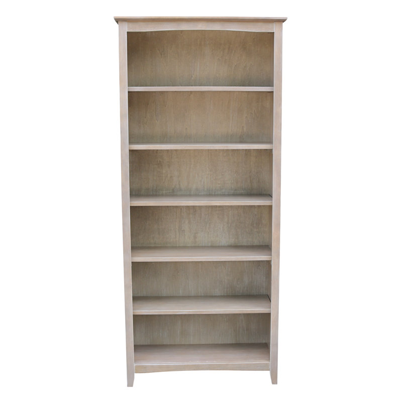 Bibliothèque standard Aspatria, (Six tablettes) H 72 po x l 32 po x P 12 po, Taupe-gris délavé