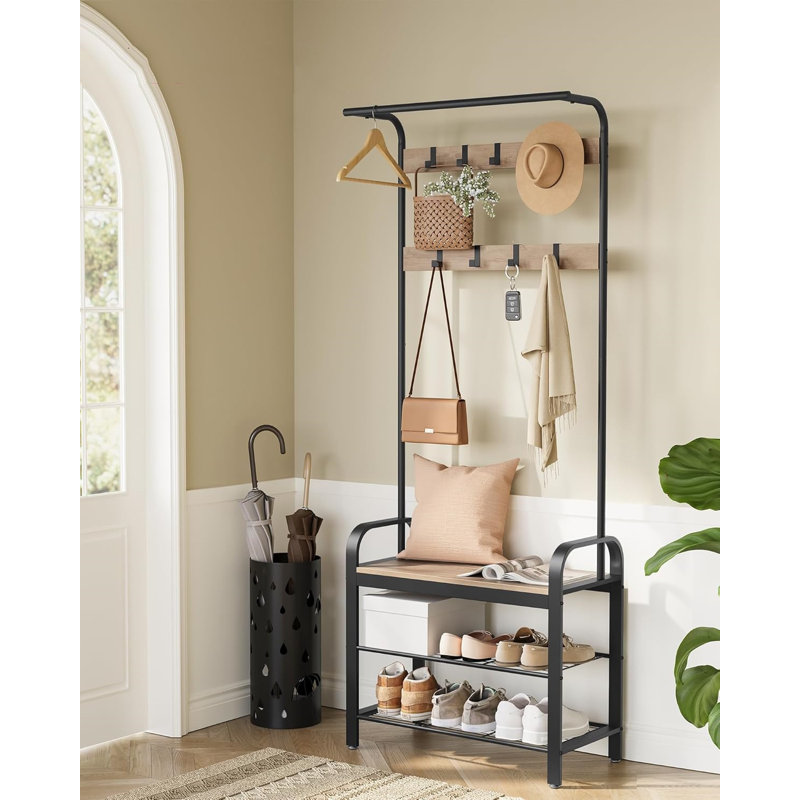 Hat and Coat Hallway Unit, Oak/Black