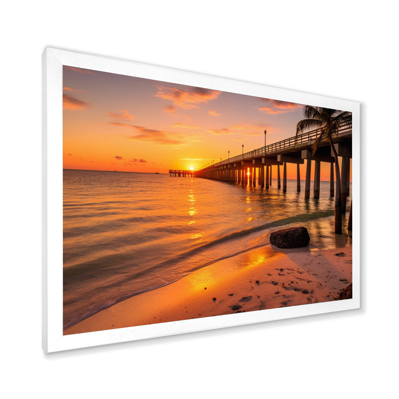 Jacksonville Bay Florida II sur toile, Cadre photo blanc, H 16 po x l 32 po x P 1 po
