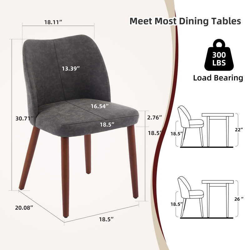 44cm H Solid Wood Stacking Side Chair, Grey