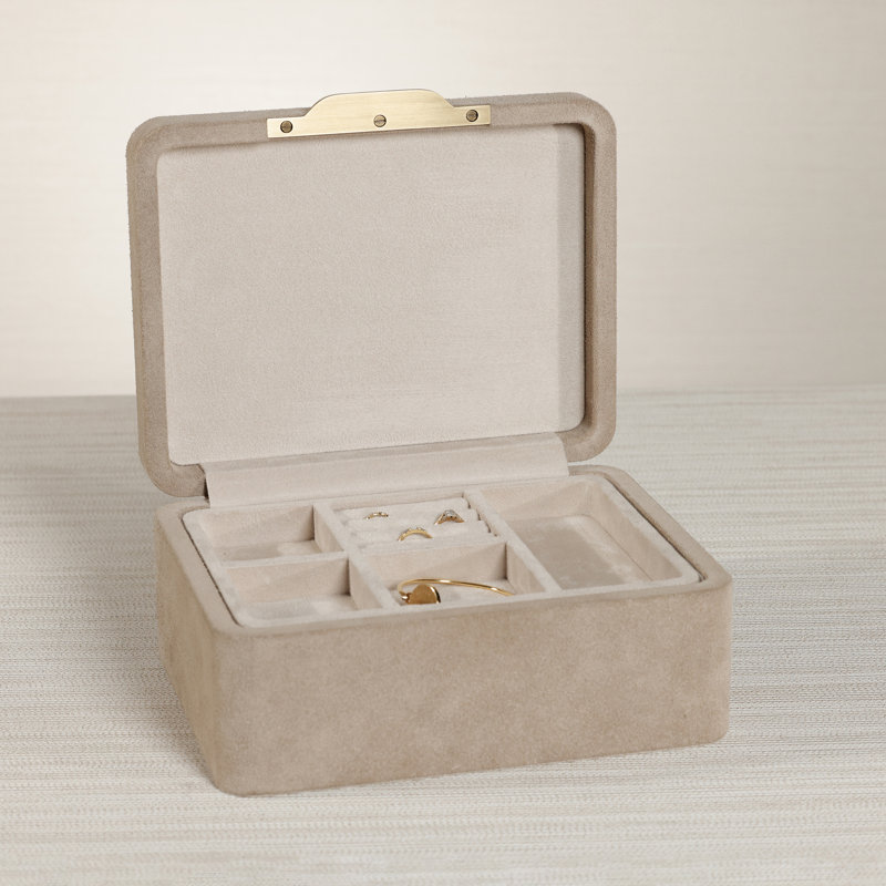 Linea Suede Jewelry Box with Removable Tray
