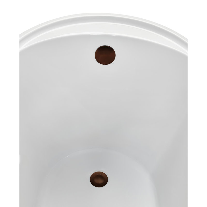 48" Streamline Soaking Freestanding Tub and Tray With Internal Drain, Matte Oil Rubbed Bronze