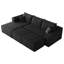 Canapé modulaire 95 po avec 2 repose-pieds Cloud, coussins rembourrés minimalistes modernes, canapé en U confortable pour le salon, canapé d'angle à assise profonde, aucun assemblage requis, noir (tissu en velours côtelé moelleux)