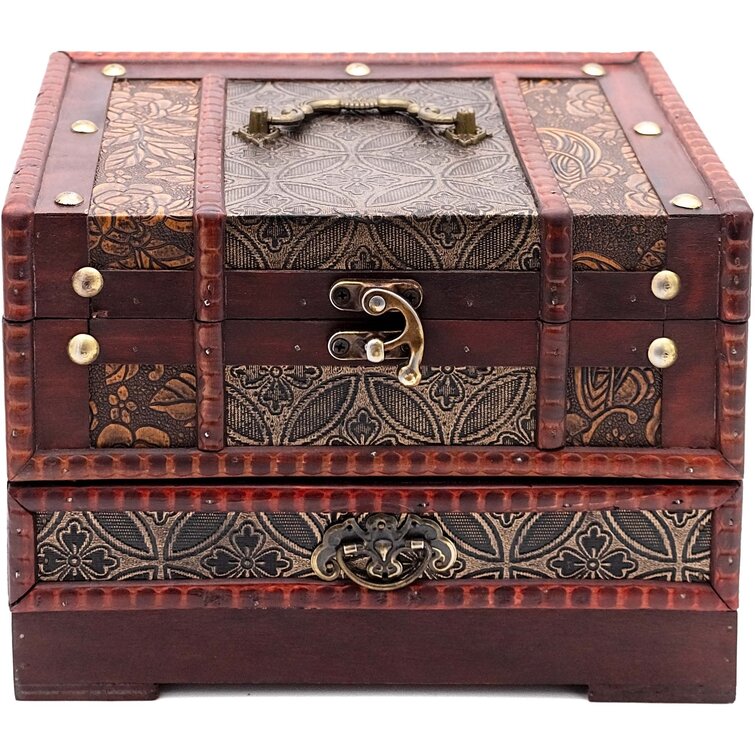 '4 Clovers' Jewellery Chest Box with Mirror