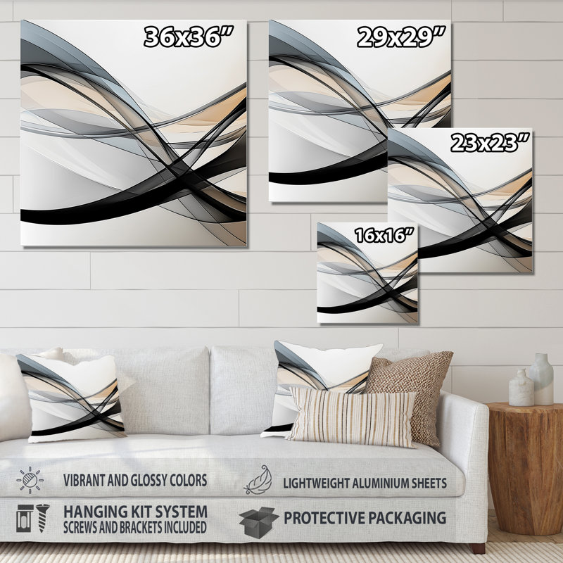 Minimal Geometric Rift III - Minimalisme, impression murale sur métal, H 16 po x l 16 po x P 0,84 po