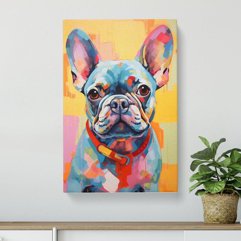 French Bulldog Hard Edge - No Frame Print, 50cm H x 35cm W x 3cm D