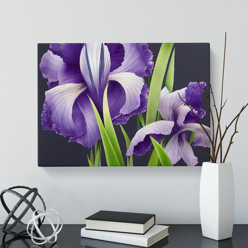 Engaging Iris Flowers - Wrapped Canvas, 50cm H x 76cm W x 3cm D