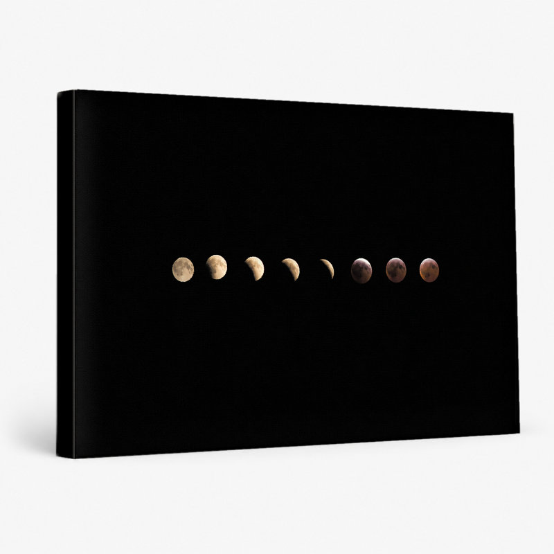 «Lunar Eclipse Phases Over Shepparton», art mural sur toile paysage, 14" W x 11" H