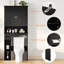 Armoire de rangement au-dessus de la toilette compacte - Organisateur de salle de bain autoportant avec portes de grange doubles, tablette réglable, porte-papier hygiénique, anti-basculement - noir-621047160