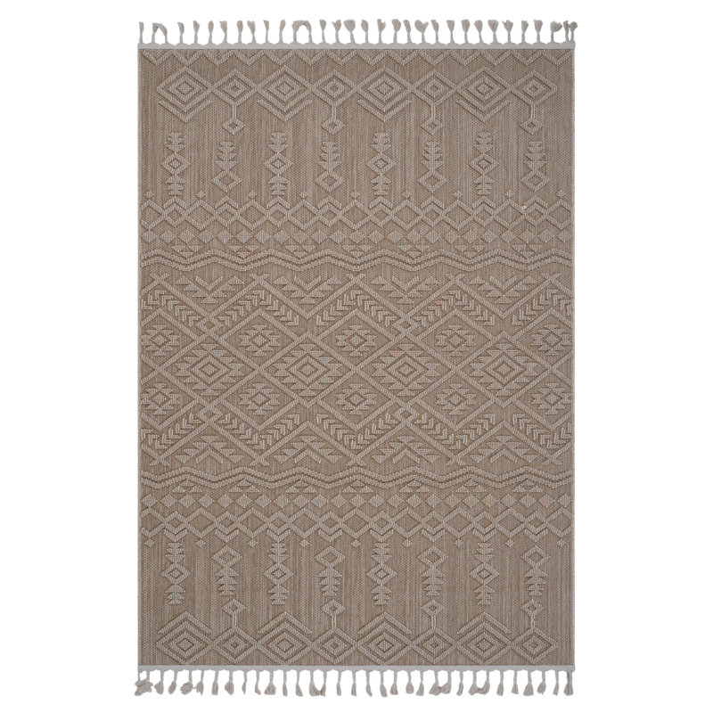 LOOM & LUXE Collection Natural /Traditional Indoor/Outdoor Area Rug, Rectangle 5'3" x 7'6"