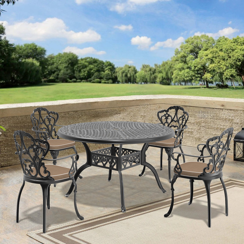 Ensemble repas d'extérieur de couleur aléatoire, 4, P 22,05 po x l 21,65 po x H 35,83 po