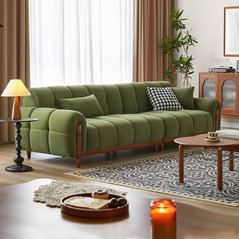 Canapé modulaire en polyester vert, 4, H 32,28 po x l 110,24 po x P 39,37 po