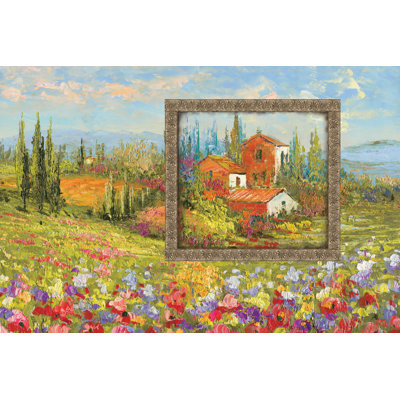 Framed Tuscan Houses - Wrapped Canvas Art Prints