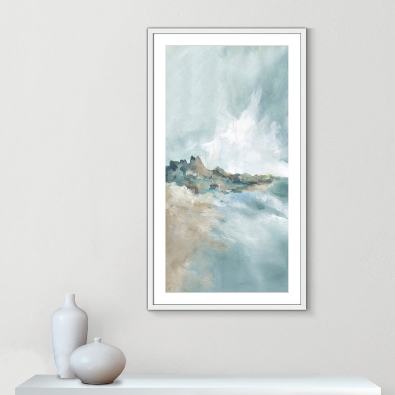 Imprimé Sandpoint par Carol Robinson, Reproduction encadrée avec passe-partout, H 41,5 po x l 23,5 po x P 1,25 po, Blanc