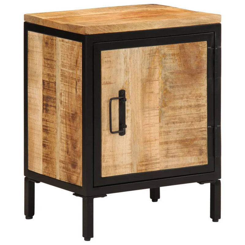 17 Stories Bed Cabinet 15.7"X11.8"X20.7" Solid Rough Wood Mango