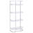 Glossy White 4-Shelf Open Back Bookcase