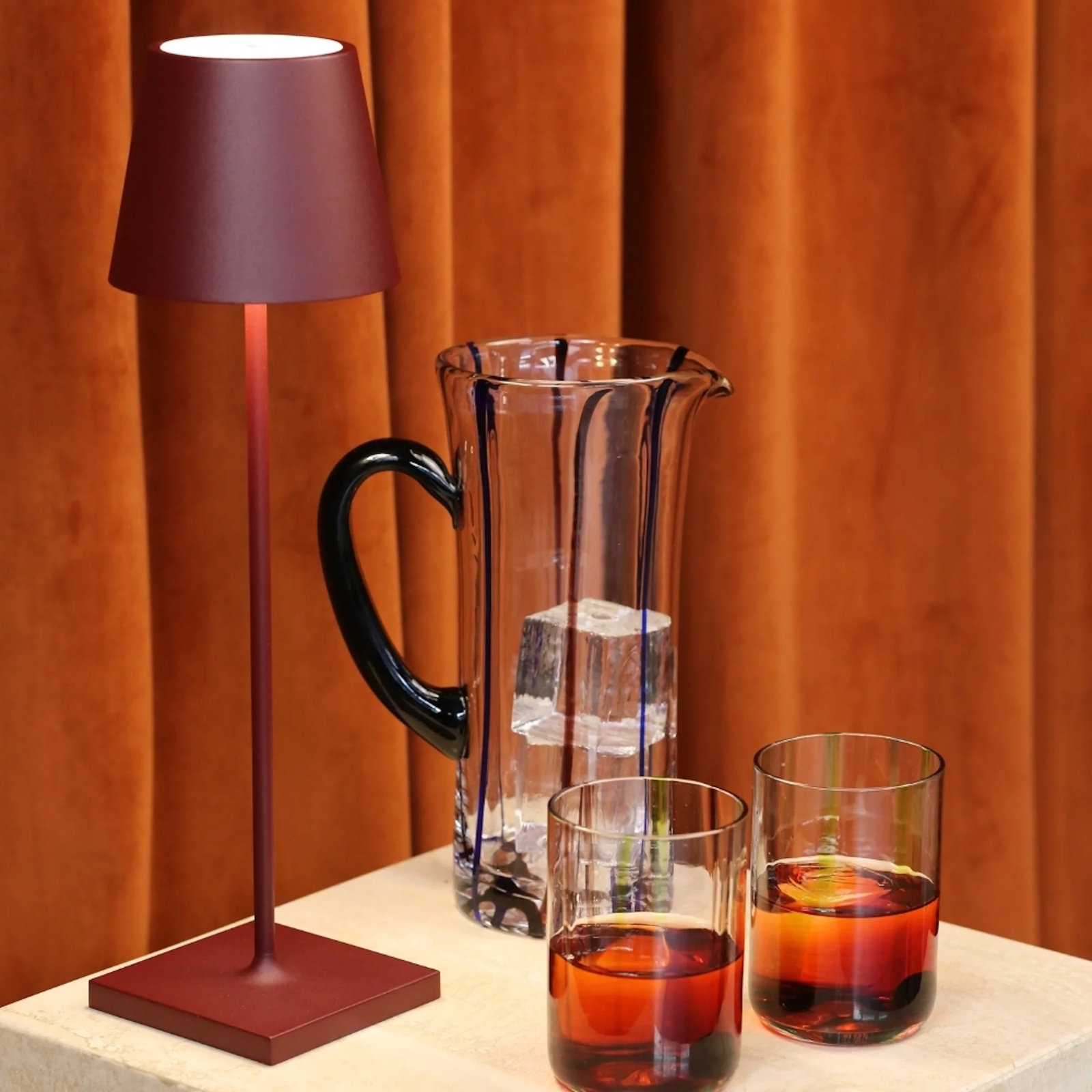 Poldina Table Lamp, Bordeaux