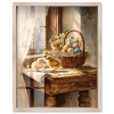 Art de campagne mignonne, Pâques, matin, Shadowbox, par Art Remedy