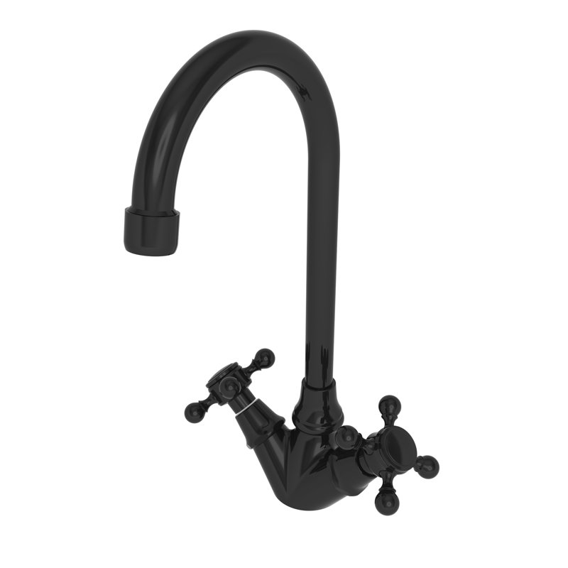 Chesterfield Double Handle Bar Faucet, Gloss Black