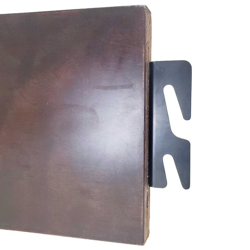 Heavy Duty Black Steel Offset Hook Plate Adapter for Wood Bed Rails
