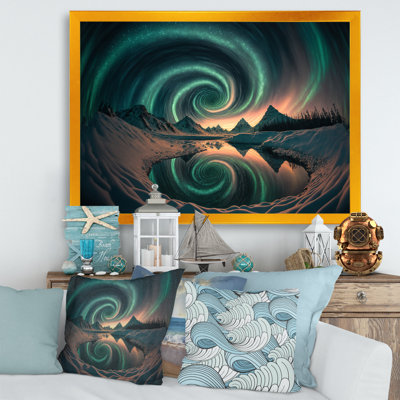 " Aurora Borealis Magical Northern Lights IV " Mixed Media Print