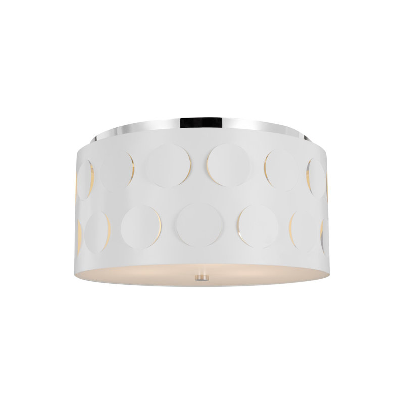 Plafonnier encastré 3 lumières 17,9 po Dottie, Nickel poli