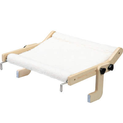Cat Window Perch, Wood Frame, No Drilling Needed, Adjustable Legs, 14.42"w X 8.08"h 20"l, 55 Lbs Load Capacity Perch For Indoor Cats, , Drilling, Adjustable, 20"l 8.08"h, Detachable Bedding, Up