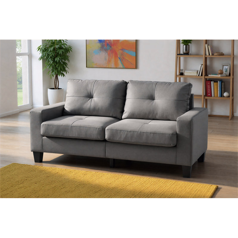 Swansea Modular Gray Sofa Faux Leather, Gray